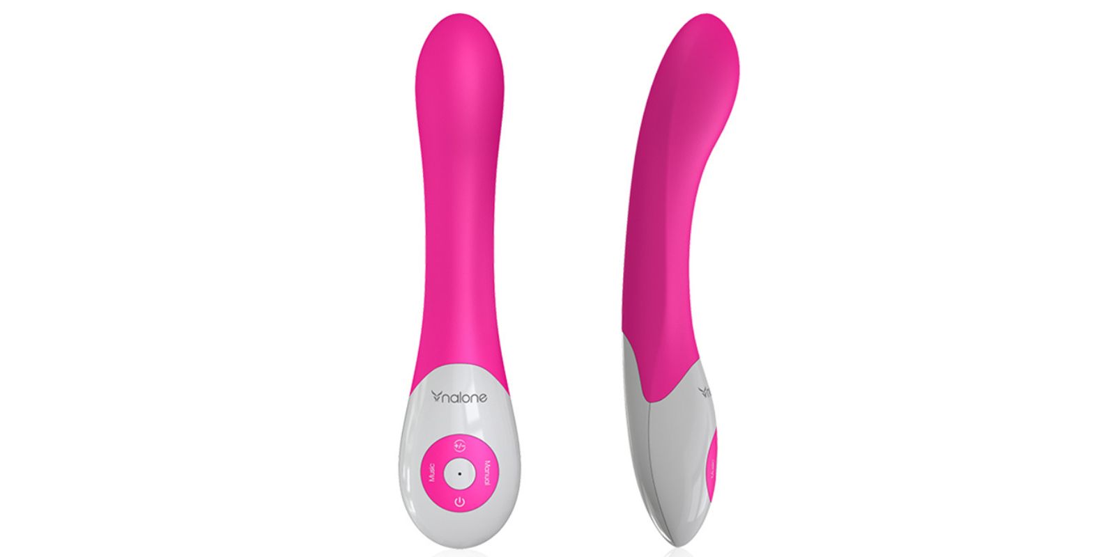 Nalone Curve rabbit vibrator with soft silicone and LED controls for couples